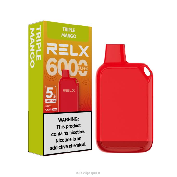 RELX Crush Pocket 6000 5% alto nic | 462NH26 ‎RELX Perú mango triple