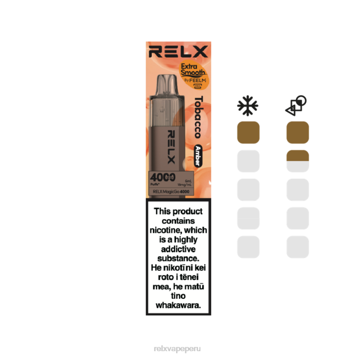 RELX MagicGo 4000 vaporizadores desechables | 462NH5 ‎RELX Vape Perú tabaco (ámbar)